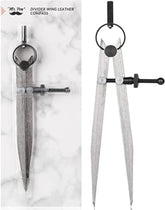 8-Inch Adjustable Leather Compass with Carbon Steel Divider