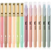 12-Pack Aesthetic Gel Highlighters & Pens, Pastel Colors, No Bleed Through for Bible Study