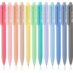 Retractable Gel Pens (12-Pack) - 0.7mm Fine Point, Fast-Drying Ink, Assorted Colors