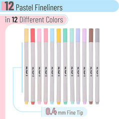Pastel Fine Point Fineliner Pens - 12 Pack