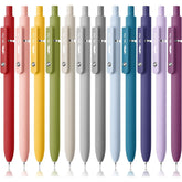 Customizable Retractable Gel Pen with Morandi and Vintage Barrels, Black Ink, 0.5 mm