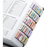 Bible Tabs (120 Count) - Laminated, Easy Apply, Old & New Testament with 30 Customizable Blank Tabs