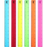 Kids Ruler 12 Inch (6 Pack) - Assorted Colors, Inches & cm, Clear