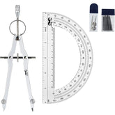 Metal Compass and Transparent Protractor Set
