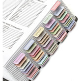 Bible Tabs - 75 Minimal Morandi Laminated Tabs, Easy Apply for Old & New Testament, Neutral Designs
