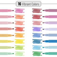 Aesthetic Highlighters, 16 Pack, Assorted Colors, No-Bleed Ink, Chisel Tip, Cute Bible-Safe Study Supplies