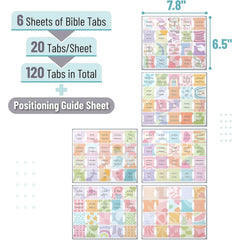 Bible Tabs (120 Count) - Laminated, Easy Apply, Old & New Testament with 30 Customizable Blank Tabs