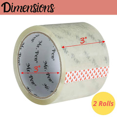 Clear 3-Inch Packing Tape (2-Pack, 45 Yards, 1.9 mil, Odorless)