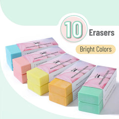 Large School Pencil Eraser (10 Pack) - Bright Colors