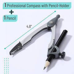 Geometry Compass with Pencil, Draw Circles Up to 9 Inches