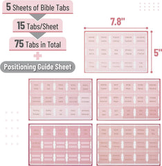 Mr. Pen Bible Tabs - 75 Laminated Pink Shade Index Tabs for Women & Men, Bible Book Labels for Study