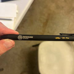 Customizable Retractable Black Gel Pens, 0.7 mm, Black Ink