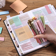 Bible Journaling Kit with No-Bleed Highlighters, Pens, Tabs, Prayer Cards, Sticky Notes, and Pencil Case