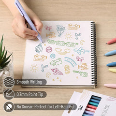 Retractable Gel Pens (12-Pack) - 0.7mm Fine Point, Fast-Drying Ink, Assorted Colors