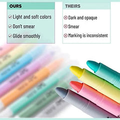 Bible Gel Highlighters, 8 Pack, Pastel Colors, No-Bleed, Twist-Up, Sharpenable Tips