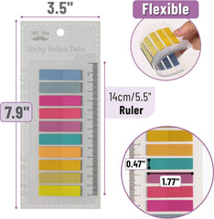 Sticky Tabs - 1600 Pcs Colorful Transparent Book Tabs, Sticky Note Tabs, Page Markers, Book Markers, Page Tabs, and Annotating Sticky Tabs for Books