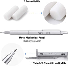 All-Metal Mechanical Pencil with Case, 0.7mm, Gift-Ready