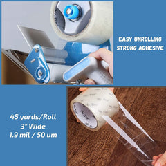 Clear 3-Inch Packing Tape (2-Pack, 45 Yards, 1.9 mil, Odorless)