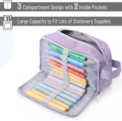 Large Capacity Pencil Case with 5 Color Options - Pencil Pouch, Pen Bag, School & College Supplies