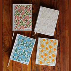 ESV Custom Single Column Journaling Bible, Floral Hardcover with Name Box (Pink, Blue, Cream, or Marigold)