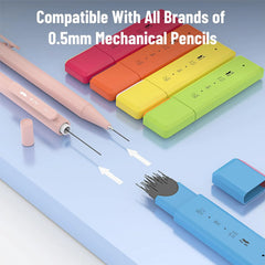 HB 0.5mm Mechanical Pencil Lead Refills, 5 Pack (500 Pieces Total)