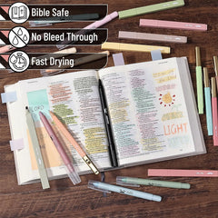 Bible Journaling Kit with No-Bleed Highlighters, Pens, Tabs, Prayer Cards, Sticky Notes, and Pencil Case