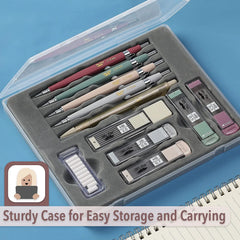 Vintage Mechanical Pencil Set - 5 Sizes with HB Leads