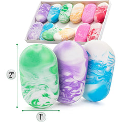 Marble Pencil Erasers, 12 Pack, Large Colorful Erasers for School & Office