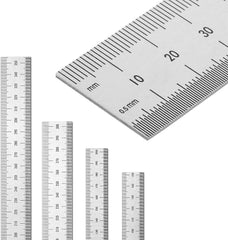 Stainless Steel Ruler Set (4-Pack) - 6, 8, 12, 14 Inches