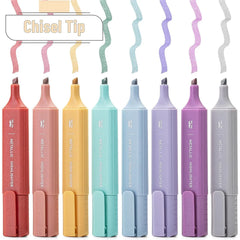 Glitter Highlighters 8-Pack: Metallic Chisel Tip, Aesthetic & Cute for School, Journaling & Crafts