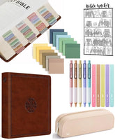 Mr. Pen ESV Journaling Bible Kit for Women with Aesthetic Highlighters, Gel Pens, Tabs, Sticky Notes, Reading Tracker, and Pencil Case