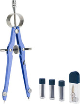 Professional Metal Compass with Lock, Blue, Extra Leads Set