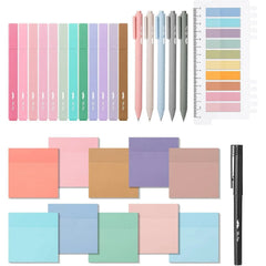 Book Annotation Set - 38 pcs Pastel Highlighters, Gel Pens & Tabs