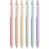Mr. Pen Retractable Gel Pens, 6 Pack, 0.5 mm Black Ink, Soft Pastel Barrel with Silver Clip