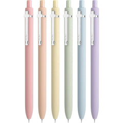 Mr. Pen Retractable Gel Pens, 6 Pack, 0.5 mm Black Ink, Soft Pastel Barrel with Silver Clip