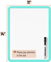 Kids White Board with Turquoise Frame, 14 x 11 Inches, Includes Marker