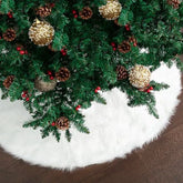 Mr. Pen Christmas Tree Skirt, 36 Inch, White Faux Fur