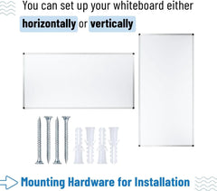 Magnetic Dry Erase Board for Wall, 24" x 48", with Tray