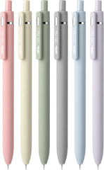 Retractable Gel Pens, 6 Pack, 0.5mm Fine Point