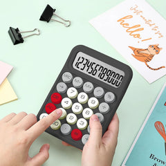 Mechanical Switch Calculator with 12-Digit Large LCD Display and Round Grey Keys