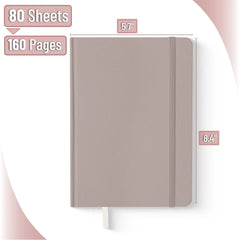 Mr. Pen Dotted Journal Notebook, 5.7"x8.3", 160 Pages, Fabric Hardcover, Brown Bullet Journal