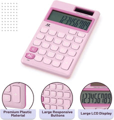 Purple 12-Digit Solar Handheld Calculator with Standard Functions