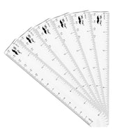 6-Inch Clear Plastic Ruler (6-Pack) with Dual Metric & Imperial Scales