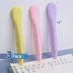Cute Pen-Shaped Erasers for Kids (3 Pack) with Pastel Grip