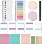 Mr. Pen Transparent Sticky Notes Set - 1000 Colorful Sheets, Giftable