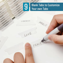 Mr. Pen Bible Tabs - 75 Transparent White Laminated Tabs for Women and Men