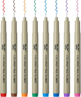 Colored Fineliners, 0.5mm Tip, 8 Pack, Water-Based Ink