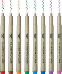 Colored Fineliners, 0.5mm Tip, 8 Pack, Water-Based Ink