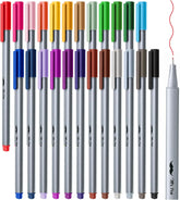 Colorful 0.4mm Fineliner Pens - 24 Pack with Fine Tips