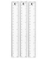 Clear Plastic Ruler 8 Inch (3 Pack) - Metric & Imperial